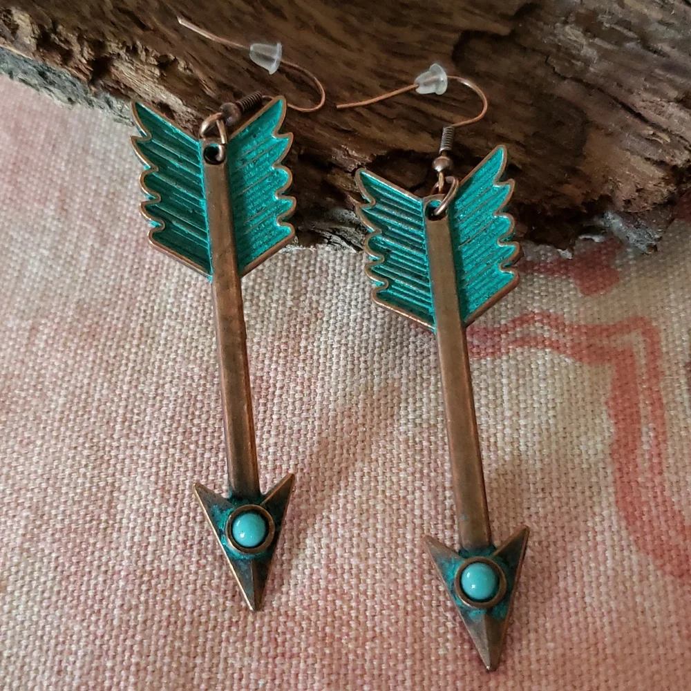 (B) Arrow Earrings Southwestern Western Native American Flechas Boho Cowgirl - Picture 5 of 14